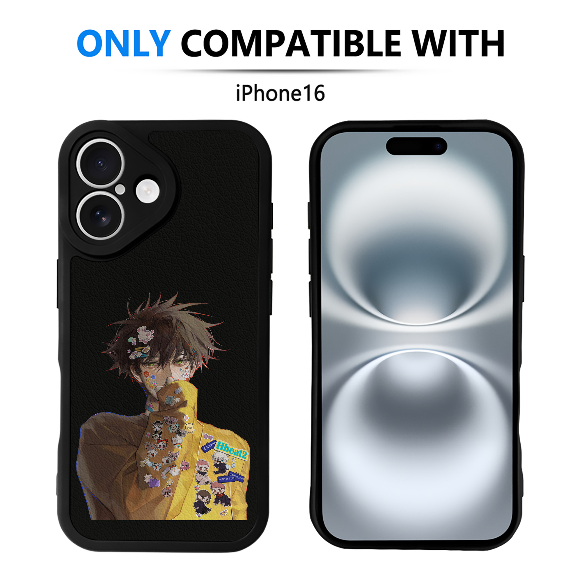 （画像用） 呪術廻戦 Jujutsu Kaisen 【iPhone 16シリーズ対応】シリコンスマホケース（レザー調） 材質：シリコン